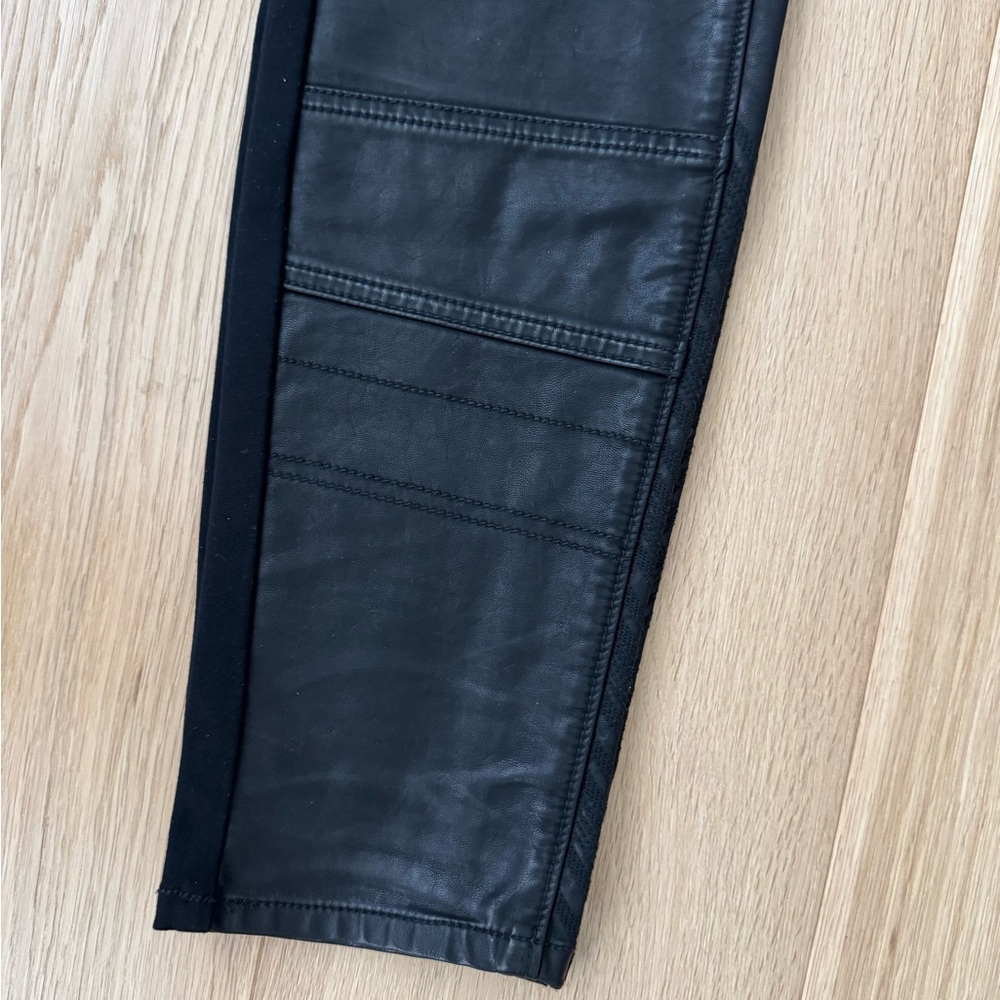 Anthropologie Slim Black “Leather” Pants with Zipper Detail - Picture 6 of 7